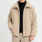 Men’s Sherpa Fleece Jacket – Loose Fit Plush Winter Coat