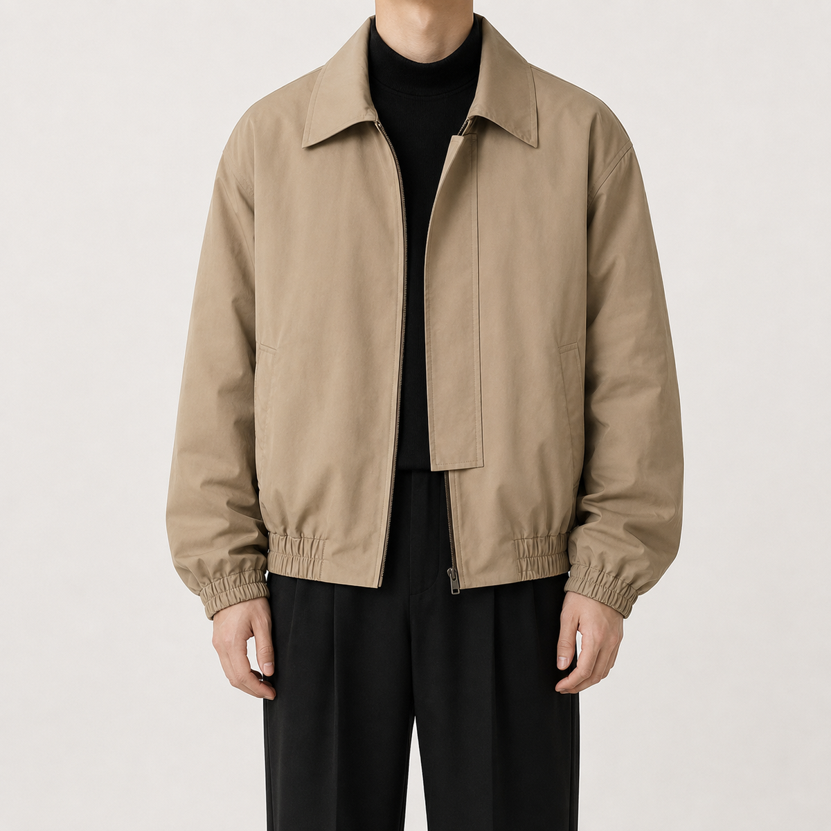 Men’s Bomber Jacket – Utility Lapel Workwear Jacket with Long Sleeves