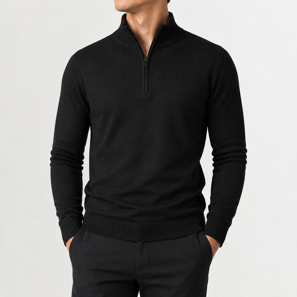 Men’s Quarter Zip Jumper – Classic Half Zip Knitted Pullover