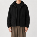 Men’s Reversible Fleece Jacket – Thickened Double-Sided Warm Casual Coat
