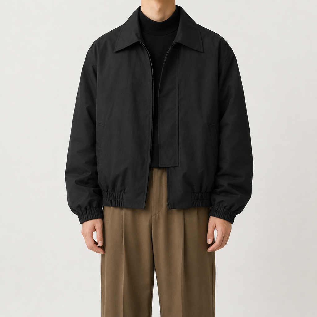 Men’s Bomber Jacket – Utility Lapel Workwear Jacket with Long Sleeves