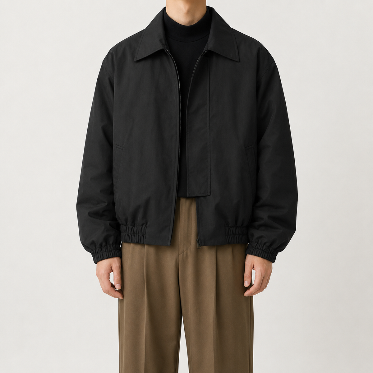 Men’s Bomber Jacket – Utility Lapel Workwear Jacket with Long Sleeves