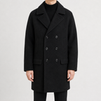 Men’s Trench Coat – Classic Double Breasted Wool-Style Long Coat