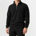 Men’s Fleece Quarter Zip – Slim Fit Stand Collar Warm Pullover Jumper