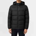Men’s Hooded Quilted Jacket – Warm Padded Winter Coat with Hood