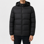 Men’s Hooded Quilted Jacket – Warm Padded Winter Coat with Hood