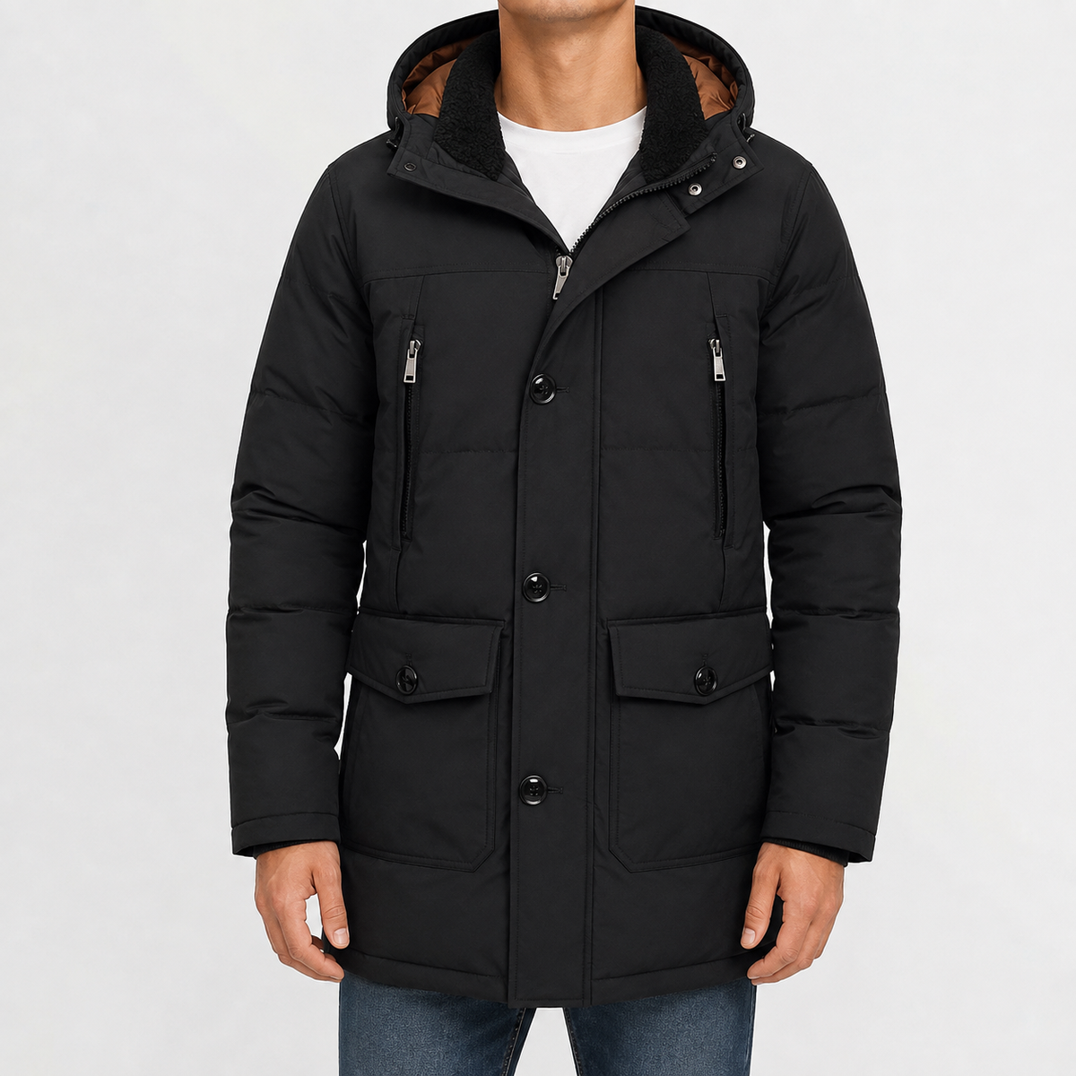 Men’s Padded Jacket – Thickened Insulated Winter Parka Coat