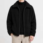 Men’s Sherpa Fleece Jacket – Loose Fit Plush Winter Coat