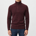 Men’s Quarter Zip Jumper – Plush High Neck Warm Knitted Pullover