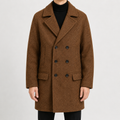 Men’s Trench Coat – Classic Double Breasted Wool-Style Long Coat