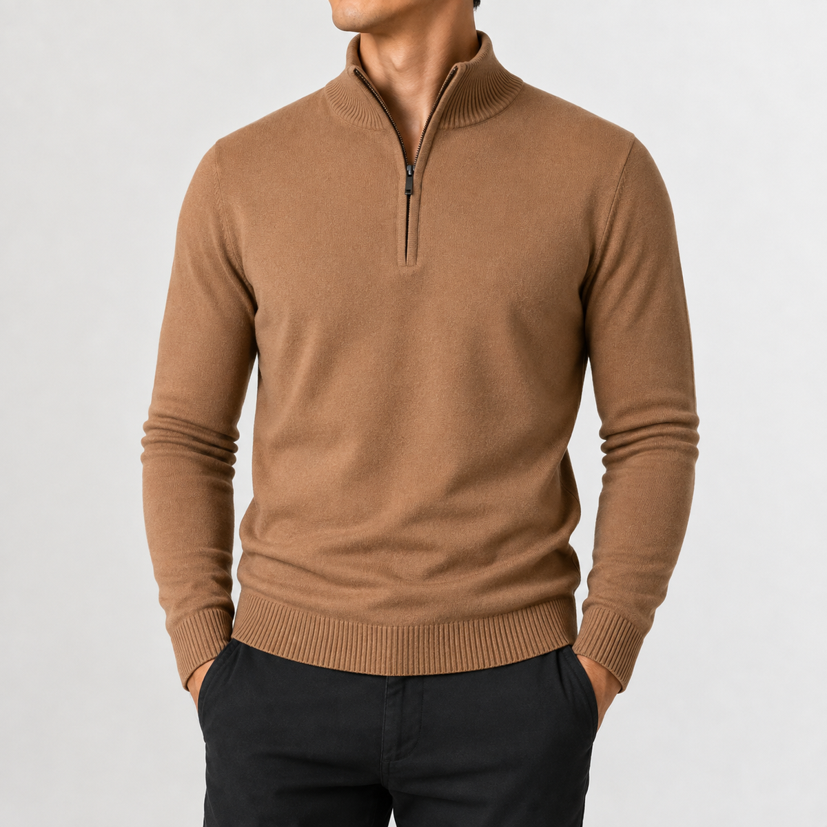 Men’s Quarter Zip Jumper – Classic Half Zip Knitted Pullover