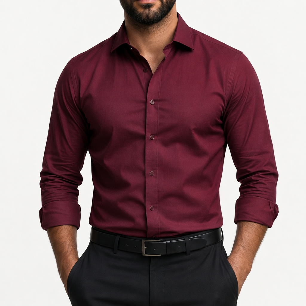 Men’s Shirt – Slim Fit Long Sleeve Classic Formal Business Shirt