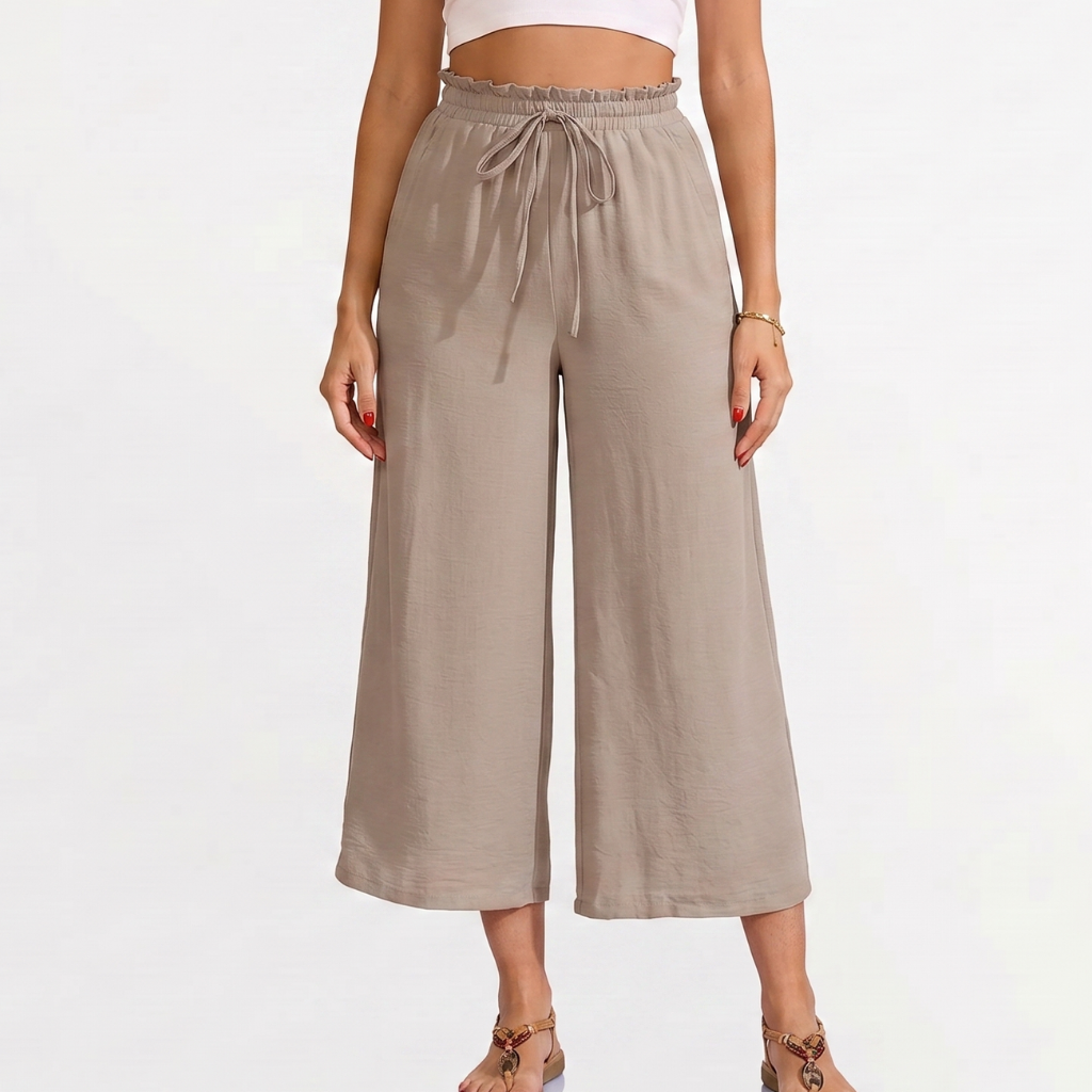 Women's Cropped Wide Leg Trousers