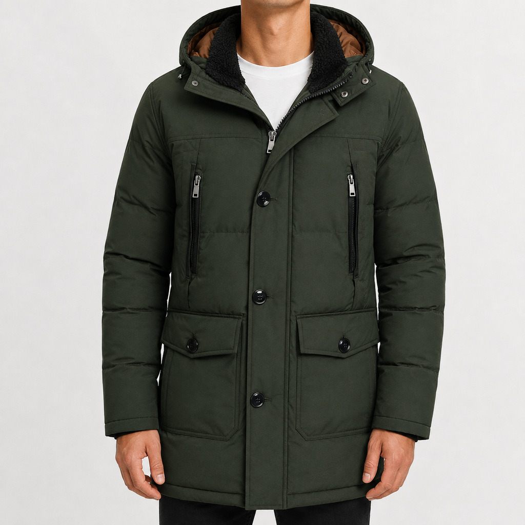 Men’s Padded Jacket – Thickened Insulated Winter Parka Coat