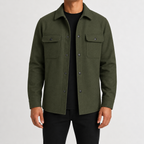Men’s Shacket – Button Front Overshirt Jacket with Flap Pockets