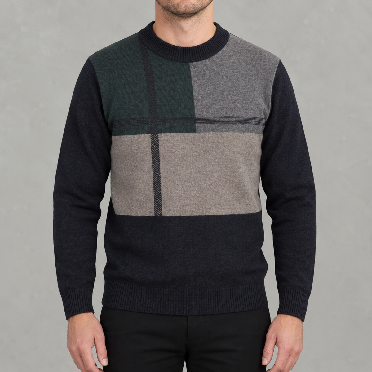Men’s Graphic Jumper – Thickened Casual Long Sleeve Pullover