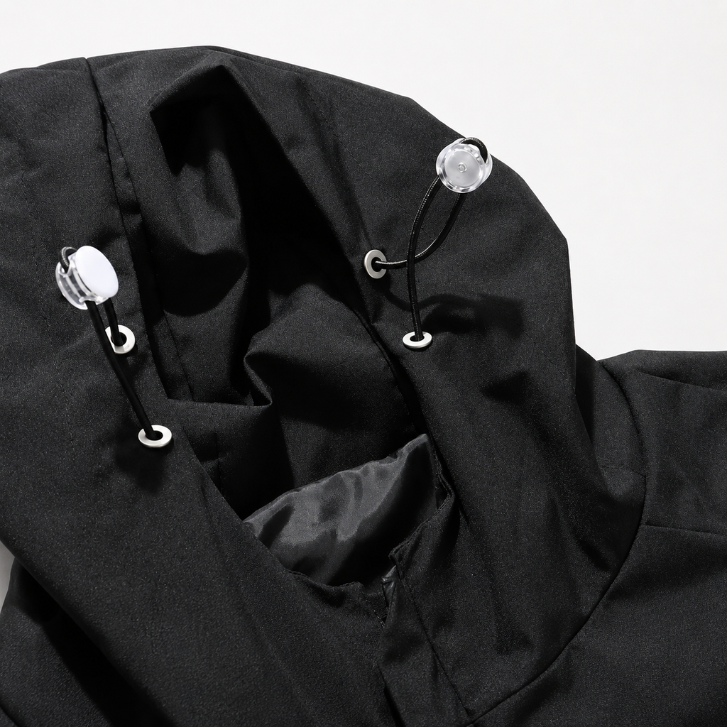 Men’s Waterproof Jacket – Hooded Casual Raincoat with Long Sleeves