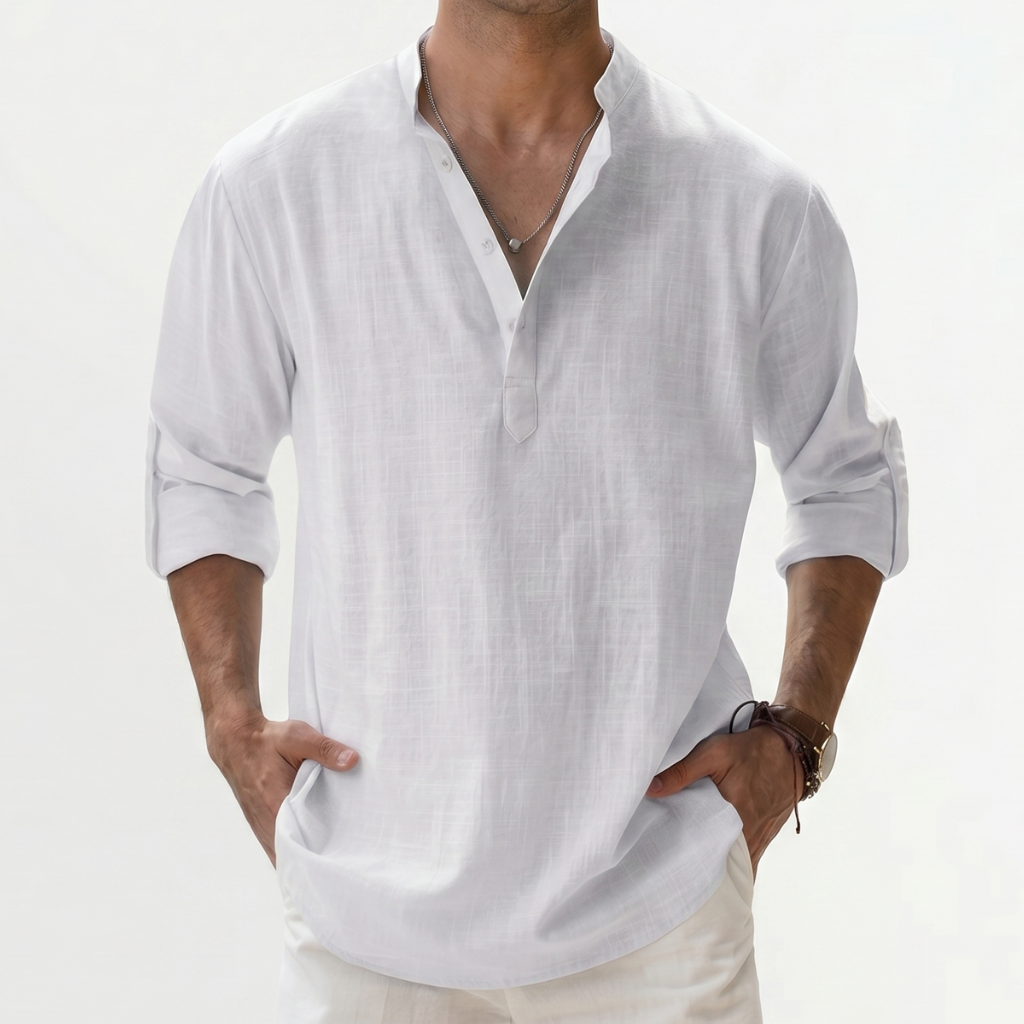 Men's Loose Fit Linen Shirt