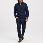 Men’s Quarter Zip Jumper – Long Sleeve Lapel Collar Casual Pullover