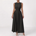 Women’s Midi Dress – Elegant Sleeveless Waist-Fit Figure-Flattering Dress