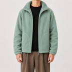 Men’s Reversible Fleece Jacket – Thickened Double-Sided Warm Casual Coat