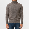 Men’s Quarter Zip Jumper – Plush High Neck Warm Knitted Pullover