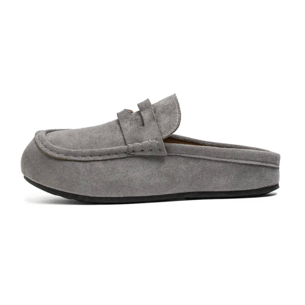 Men’s Suede Mules – Slip-On Retro Casual Shoes