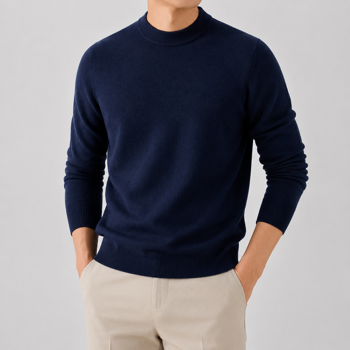 Men’s Knitted Jumper – Thickened Multi-Colour Casual Pullover