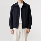 Men’s Overcoat – Relaxed Fit Cropped Casual Jacket for Autumn