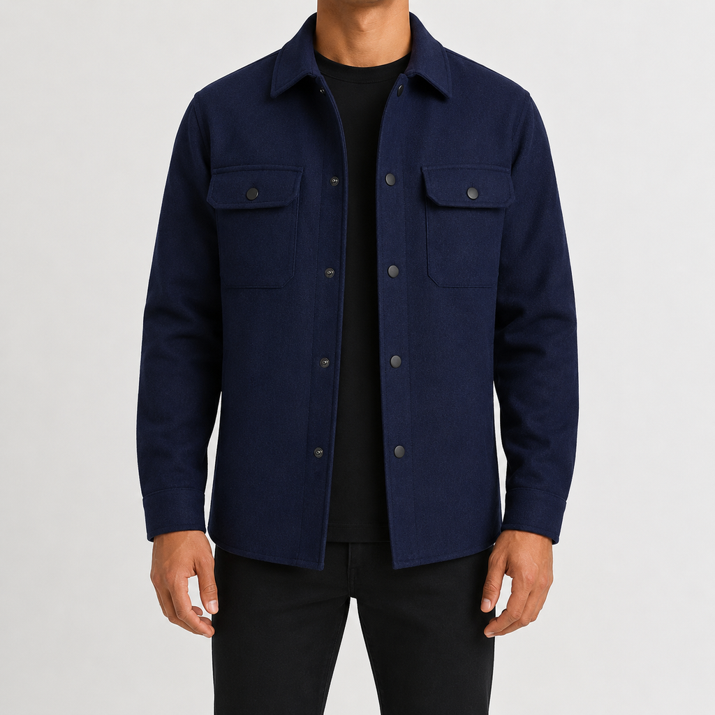 Men’s Shacket – Button Front Overshirt Jacket with Flap Pockets