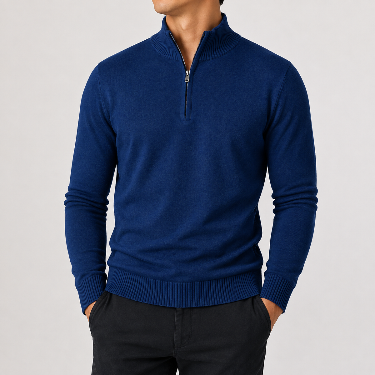 Men’s Quarter Zip Jumper – Classic Half Zip Knitted Pullover