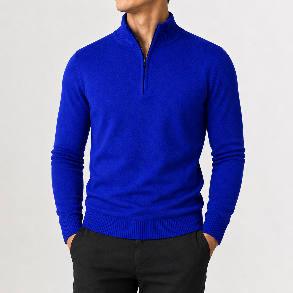 Men’s Quarter Zip Jumper – Classic Half Zip Knitted Pullover