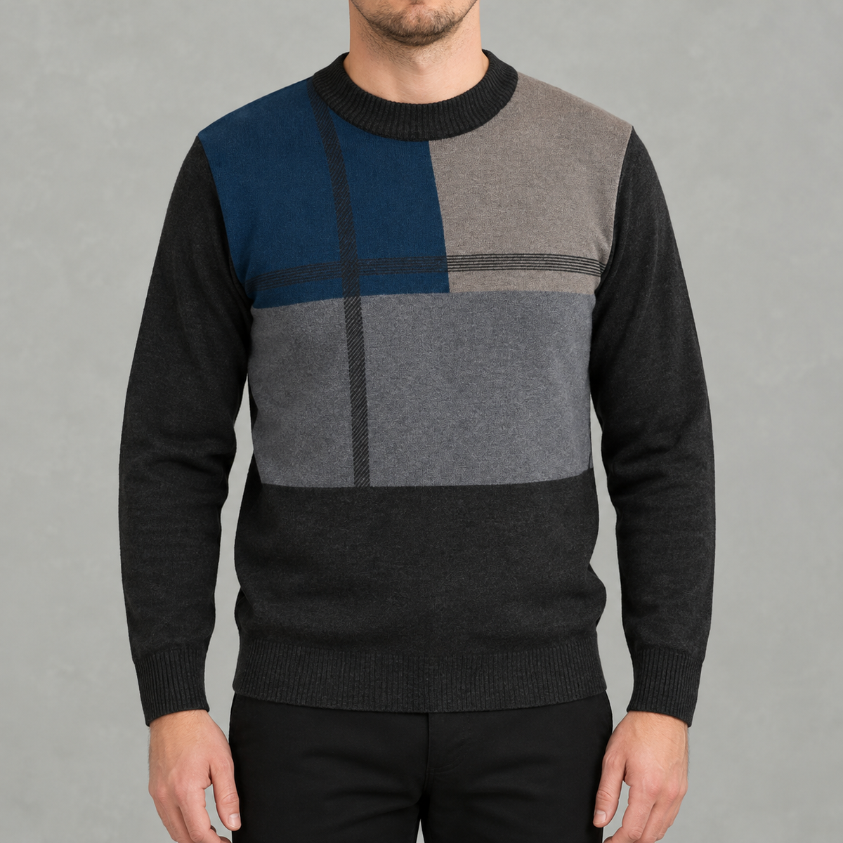 Men’s Graphic Jumper – Thickened Casual Long Sleeve Pullover