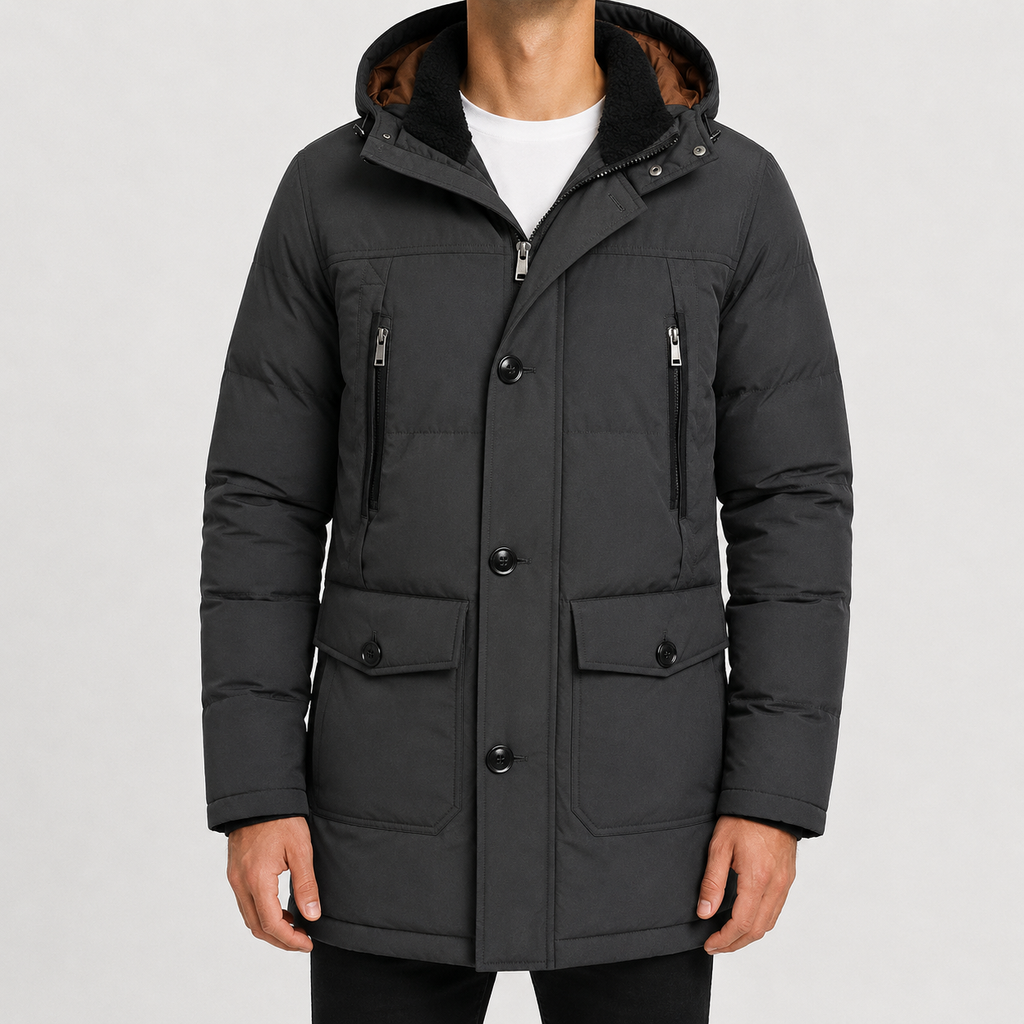 Men’s Padded Jacket – Thickened Insulated Winter Parka Coat