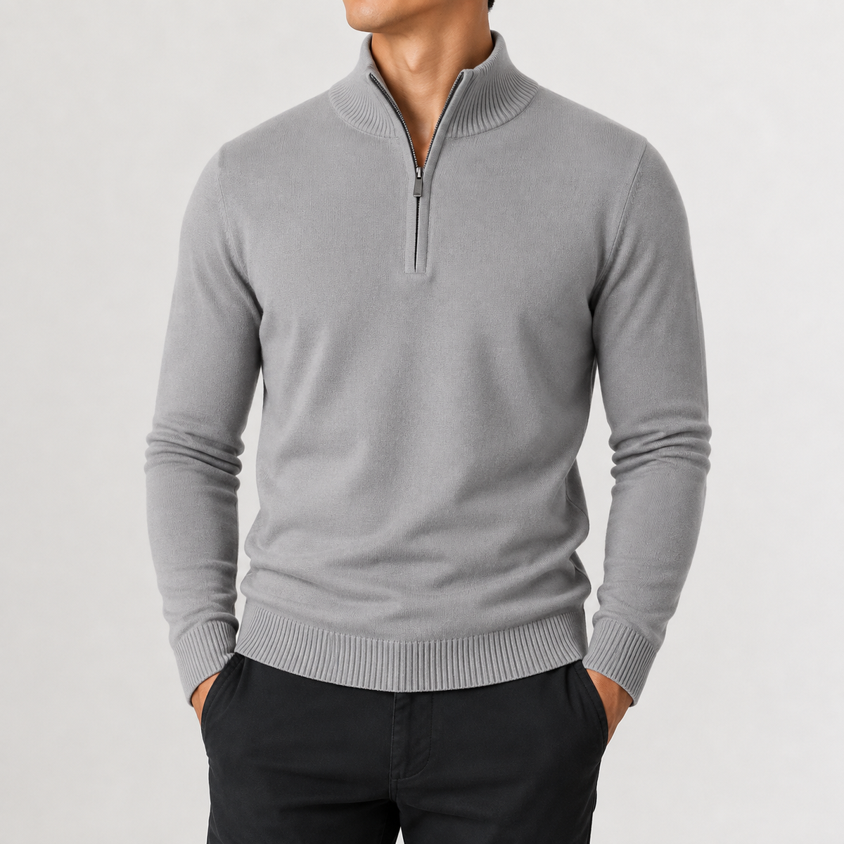 Men’s Quarter Zip Jumper – Classic Half Zip Knitted Pullover