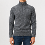 Men’s Quarter Zip Jumper – Plush High Neck Warm Knitted Pullover