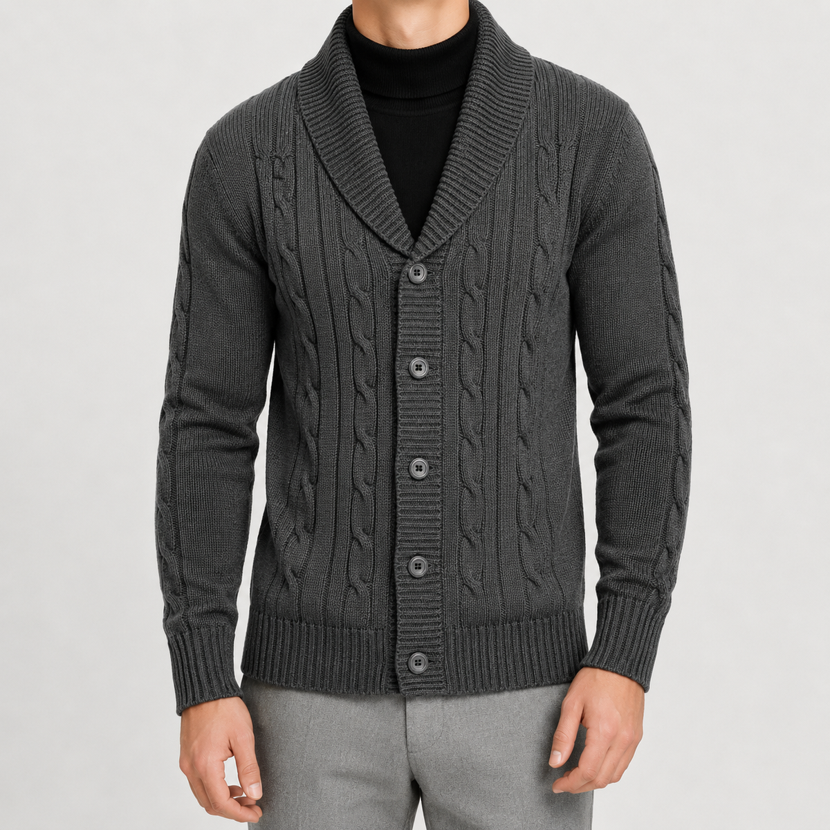 Men’s Knitted Coat – Autumn Winter Long Sleeve Jumper Jacket