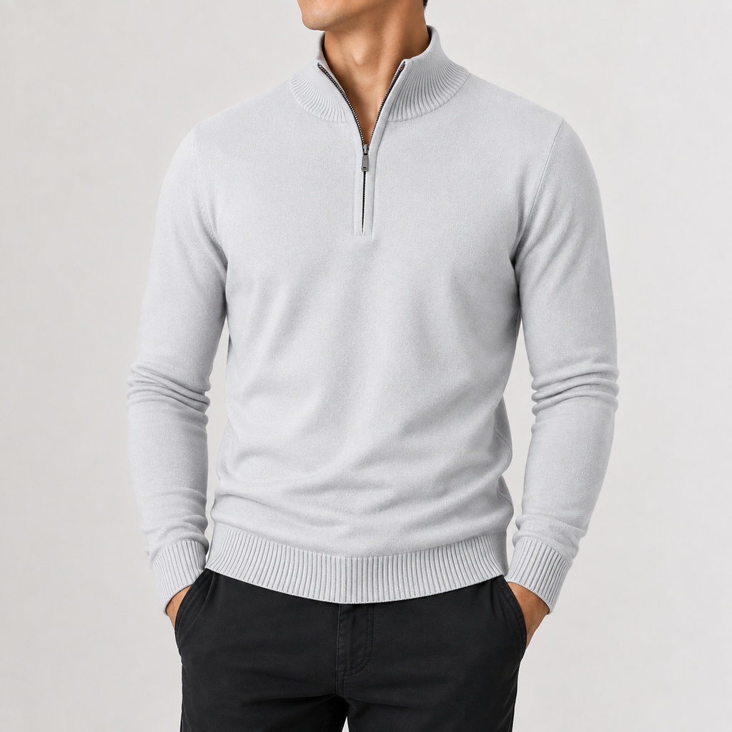 Men’s Quarter Zip Jumper – Classic Half Zip Knitted Pullover