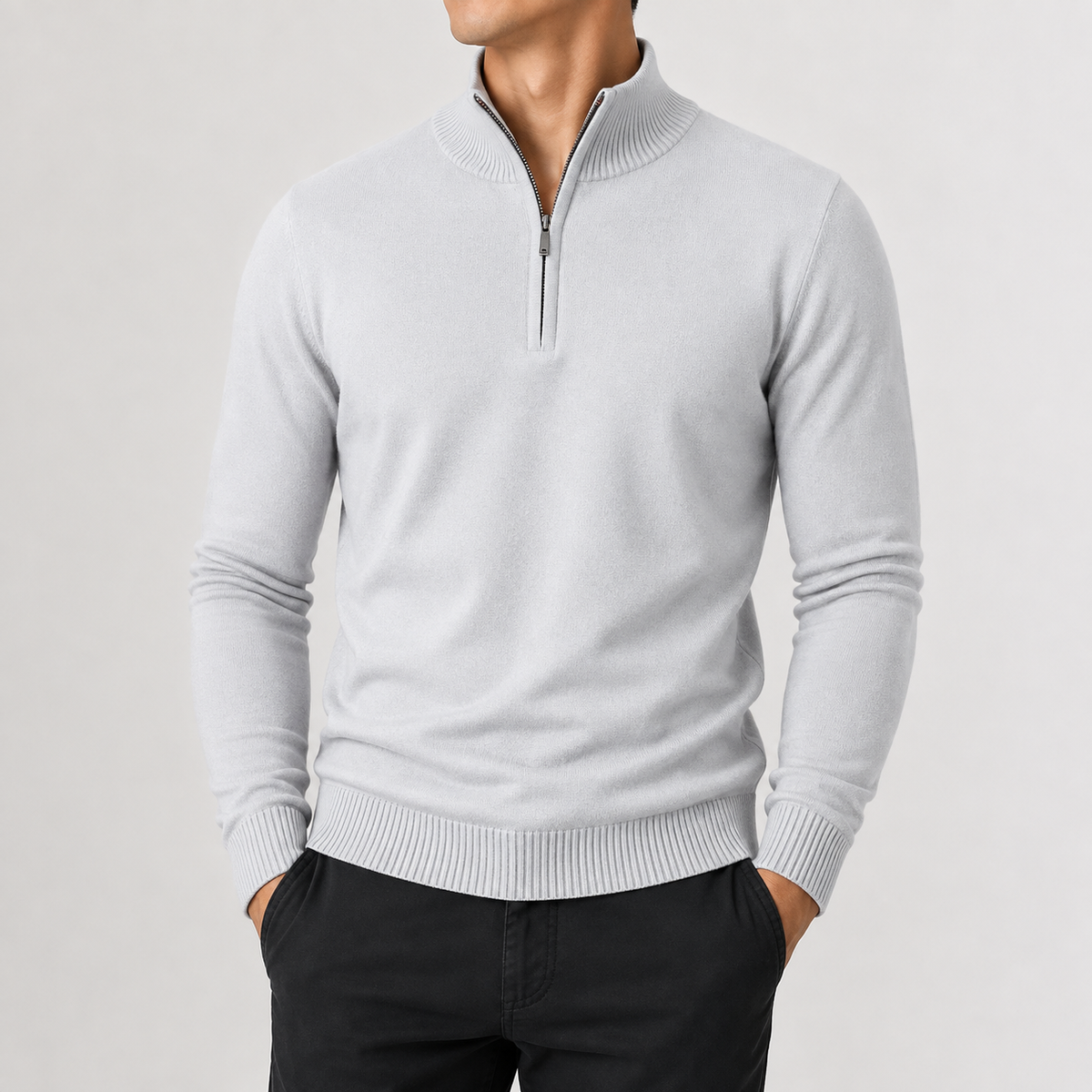 Men’s Quarter Zip Jumper – Classic Half Zip Knitted Pullover