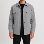 Men’s Shacket – Button Front Overshirt Jacket with Flap Pockets