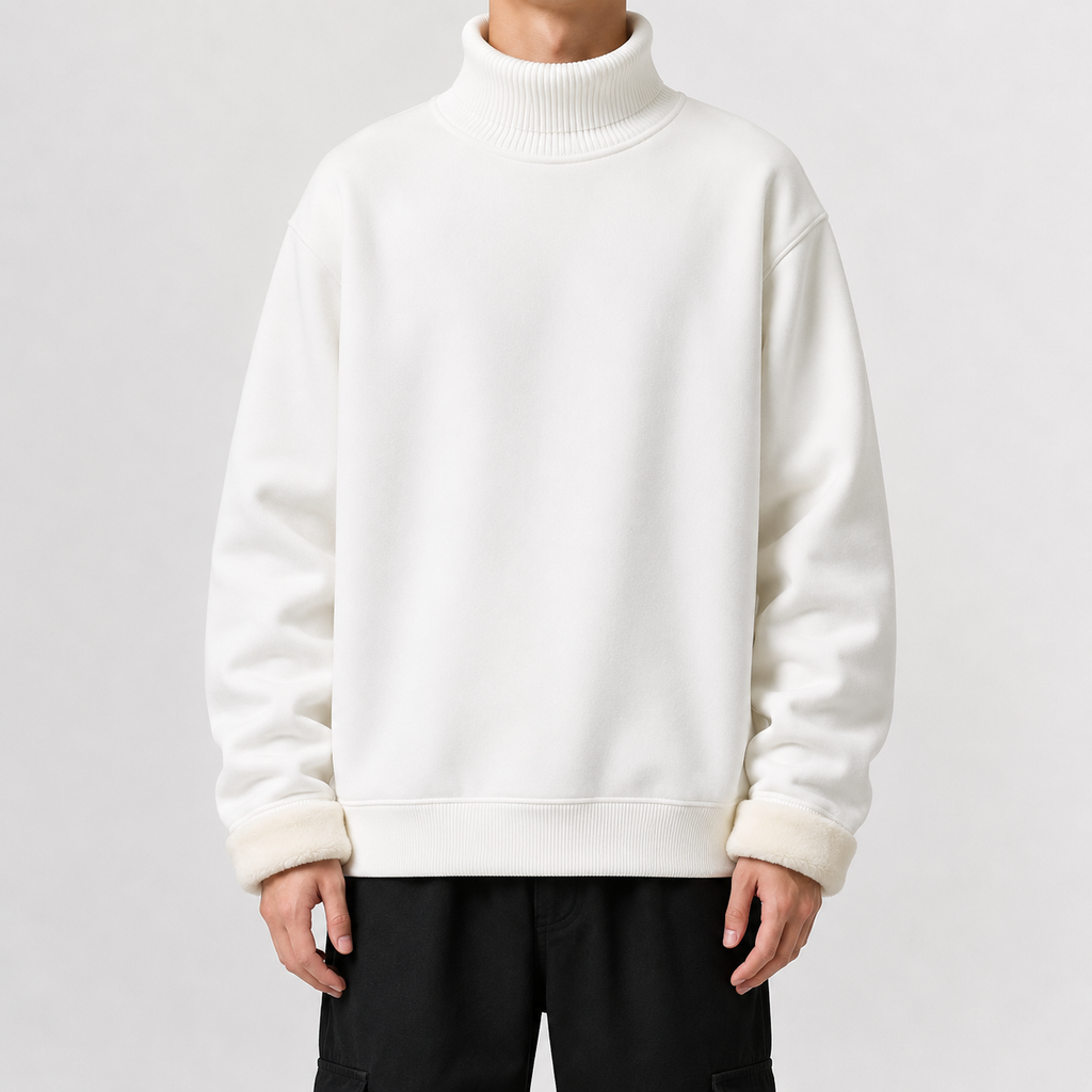 Men’s Fleece Lined Jumper – Knitted Long Sleeve Warm Base Layer