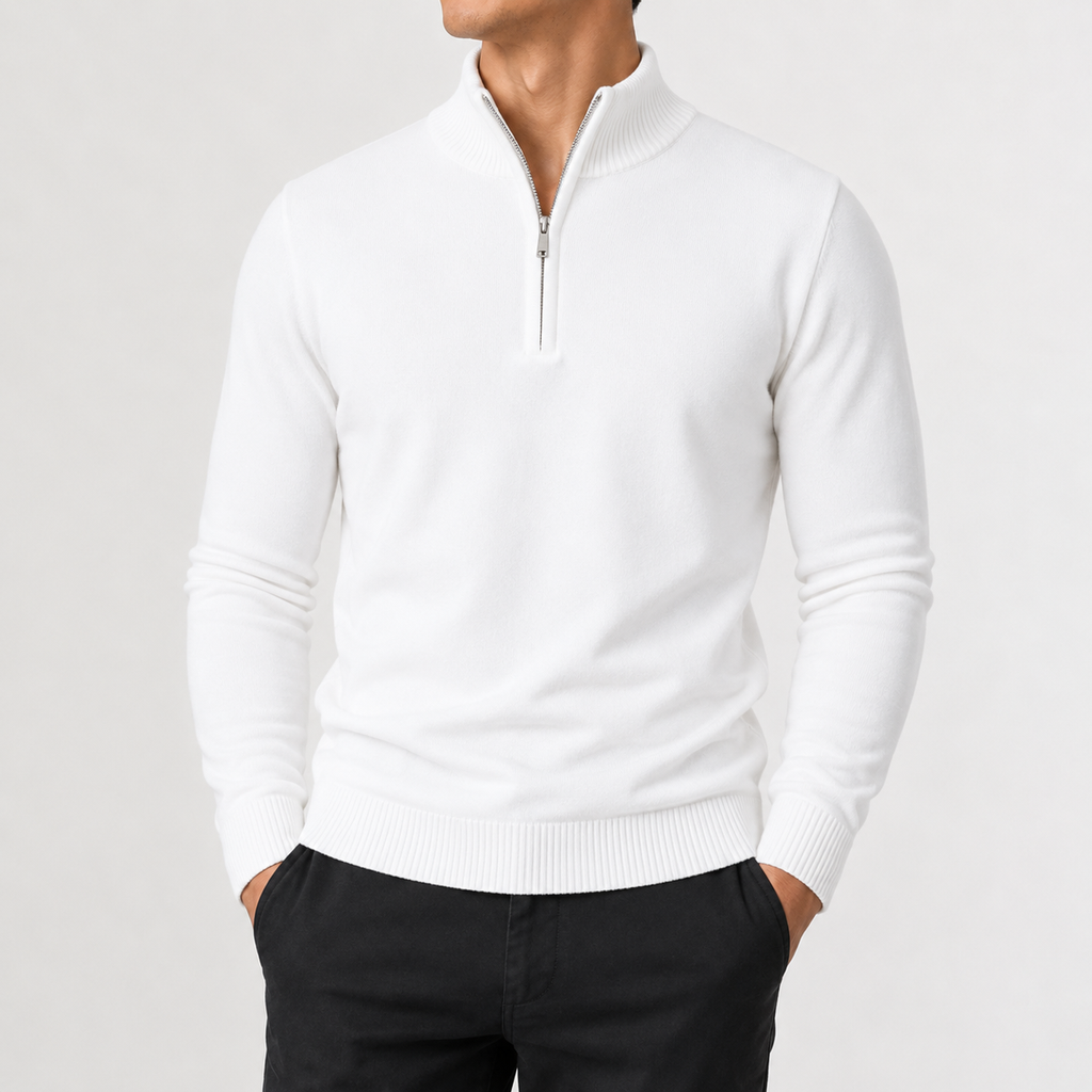 Men’s Quarter Zip Jumper – Classic Half Zip Knitted Pullover