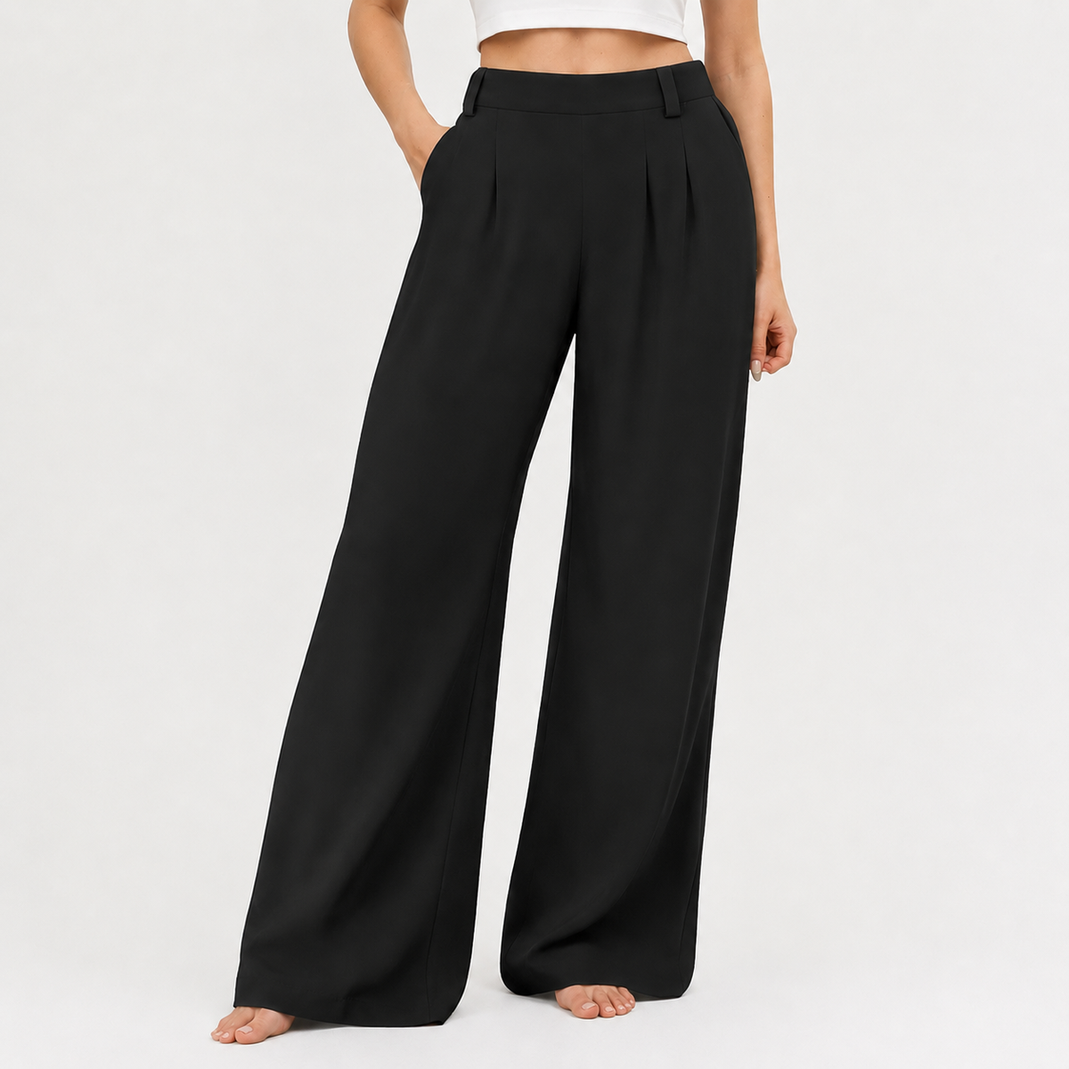 Women’s Wide Leg Trousers – Relaxed Fit Casual Trousers