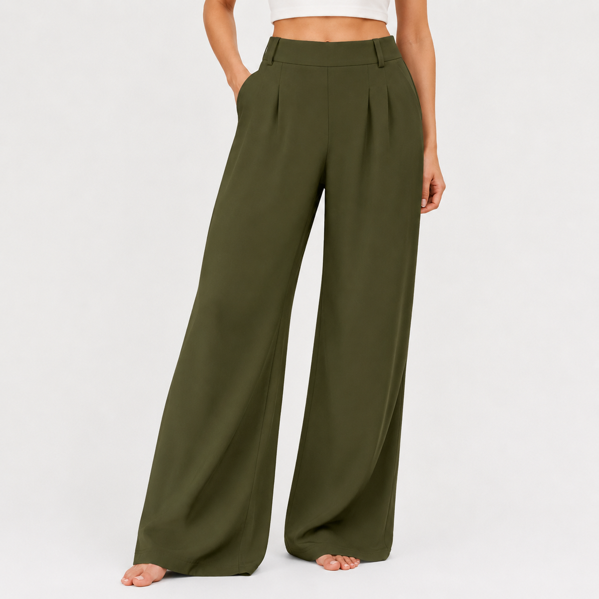 Women’s Wide Leg Trousers – Relaxed Fit Casual Trousers