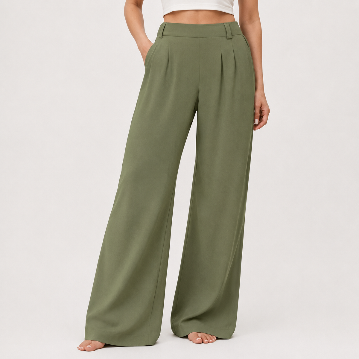 Women’s Wide Leg Trousers – Relaxed Fit Casual Trousers