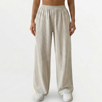 Women’s Linen Trousers – Loose Fit Straight Leg Casual Trousers