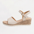 Women’s Wedge Sandals – Peep Toe Platform Sandals with Buckle Strap