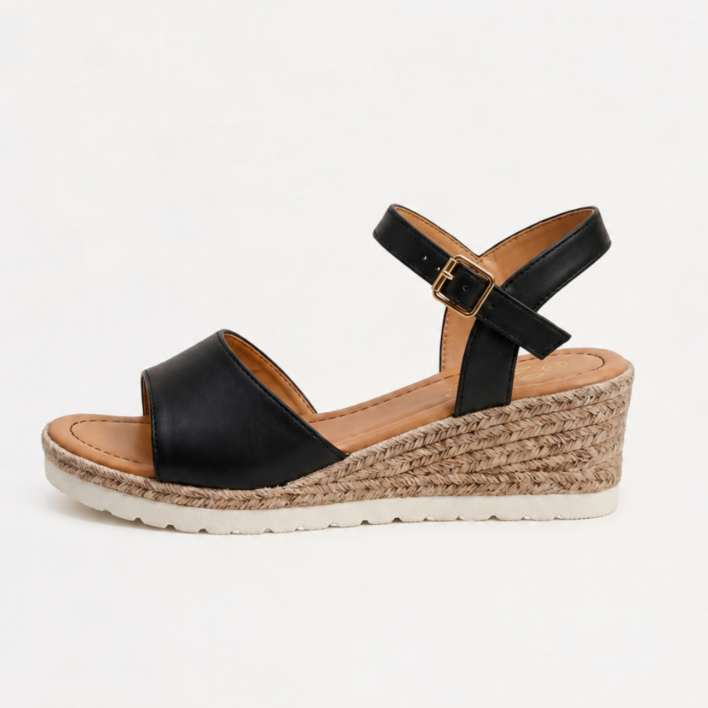 Women's Buckle Open Toe Wedge Sandals