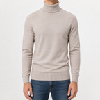 Men’s Turtleneck Jumper – Warm Knitted Roll Neck Pullover