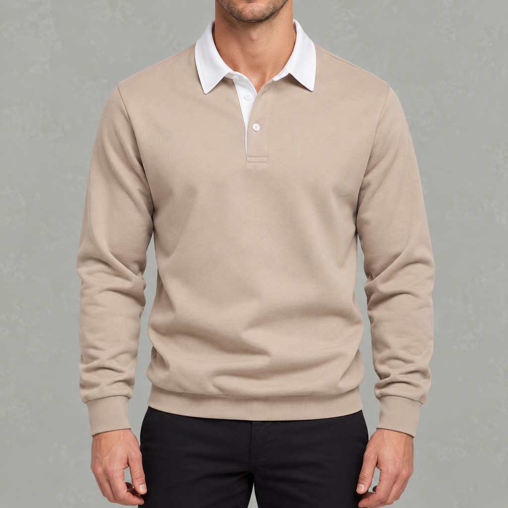 Men’s Polo Jumper – Long Sleeve Polo Collar Jumper